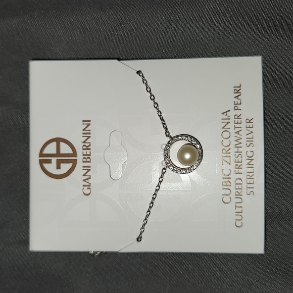 GIANI BERNINI Cultured Freshwater Pearl Cubic Zirconia Circle Necklace - Picture 1 of 3
